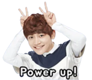 ✌ Power up! Усиление, Победа, Праздник, Успех, Счастливый, Поддержка whatsapp sticker