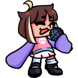 👆 卡通, 角色, 粉色, 麦克风, 插画 whatsapp sticker