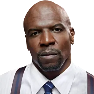 😒 Terry Crews homme, acteur, portrait, sérieux, cravate, bretelles, portrait visage telegram sticker