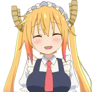 😄 Tohru Miss Kobayashi's Dragon Maid drago, maid, anime, carino, sorriso telegram sticker