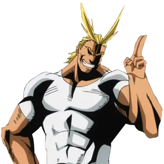 ✌️ All Might My Hero Academia Anime, Personaje, Manga, Héroe, Superhéroe, All Might telegram sticker