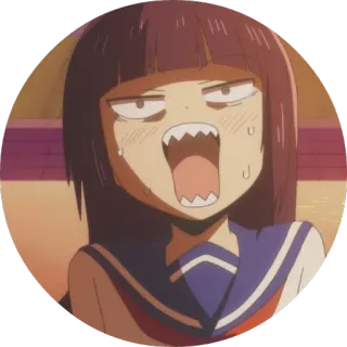😓 Anime, Cartone animato, Espressione, Ragazza, Arrabbiata, Uniforme scolastica, Carina telegram sticker