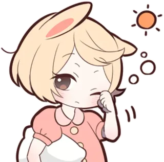 ☀ 可爱, 卡通, 兔子, 困, 动漫, 卡哇伊, 睡觉 telegram sticker
