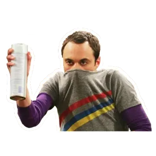 👃 Sheldon Cooper The Big Bang Theory sheldon, cooper, spray, can, tv, show, big bang theory, sitcom telegram sticker