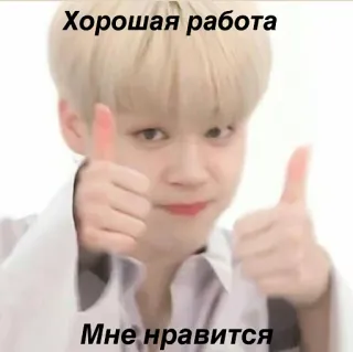 👍 Хорошая работа
Мне нравится Pulgar arriba, Positivo, Buen trabajo, Me gusta, Ruso, Aprobación telegram sticker