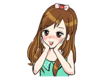 ☺️ cartoon, girl, anime, cute, adorable, character, sticker telegram sticker