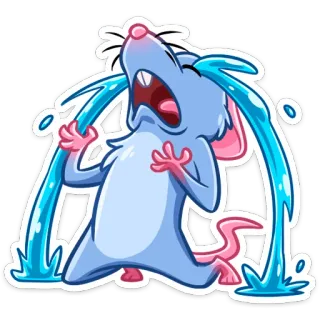 😭 rata, ratón, llorando, triste, lágrimas, emoción, dibujos animados telegram sticker