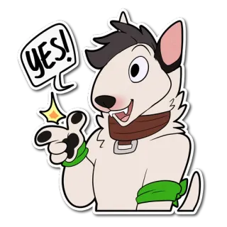 👈 YES! dog, pointing, yes, cartoon, animal, affirmative telegram sticker