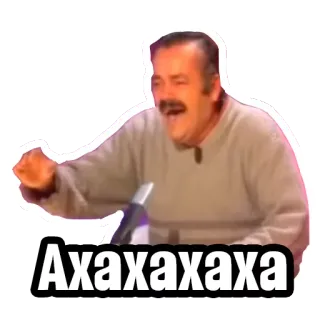 😆 Axaxaxaxa lachen, man, uitdrukking, humor telegram sticker