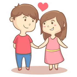 ❤️ coppia, amore, romantico, cartone animato, cuore, relazione, carino telegram sticker