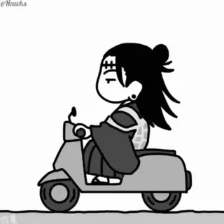 🤯 desenho animado, scooter, anime, mangá, personagem, moto, fofo telegram sticker