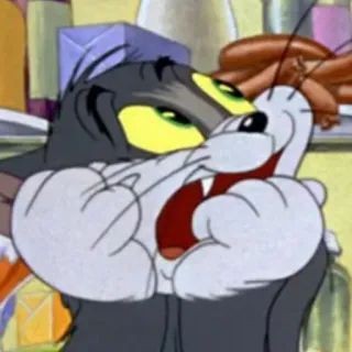 😥 Tom Cat Tom and Jerry dessin animé, chat, drôle, animal telegram sticker