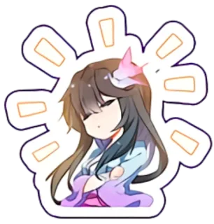 😆 Anime, Dziewczyna, Chibi, Słodkie, Kreskówka, Naklejka, Grafika cyfrowa telegram sticker