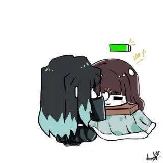 ❄ 100% Anime, Cartoon, Süß, Akku, Voll, Grün telegram sticker