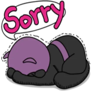 😞 Sorry ごめん, 謝罪, かわいい, キャラクター, 漫画 whatsapp sticker