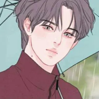 ☺️ อนิเมะ, เด็กผู้ชาย, ร่ม, ฝน, ผู้ชาย, ตัวละคร telegram sticker