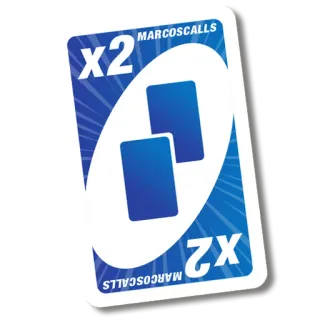 🤑 x2 card, game, UNO, multiply telegram sticker