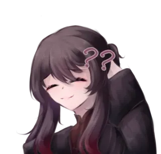 🌸 Anime, Domanda, Carino, Ragazza, Sorridendo telegram sticker
