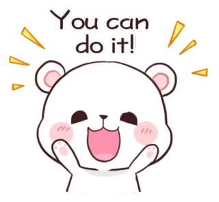 🐵 You can do it! ánimo, motivación, oso, lindo, positivo telegram sticker