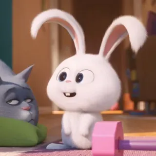 🐰 Snowball The Secret Life of Pets animal, bunny, pet, rabbit, white, cute, cartoon, animated telegram sticker