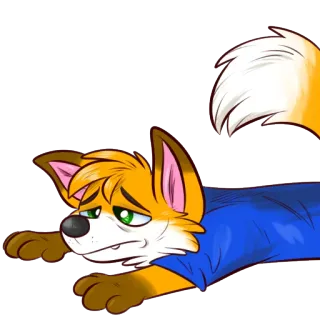 😞 raposa, antropomórfico, desenho animado, animal, furry telegram sticker
