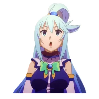 😊 Aqua Konosuba anime, aqua, konosuba, personaje, mujer, pelo azul telegram sticker
