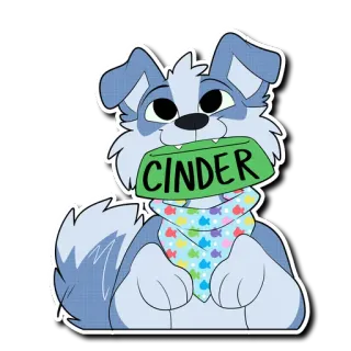 🍽 CINDER anjing, hewan peliharaan, binatang, kartun, abu, tempat makan telegram sticker