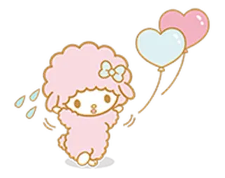 🎈 ovelha, balões, kawaii, fofo, adesivo, rosa, corações telegram sticker