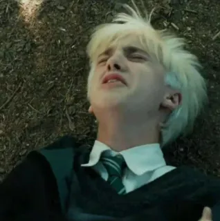 🐍 Draco Malfoy Harry Potter llorando, magia, adolescente, mago, slytherin telegram sticker