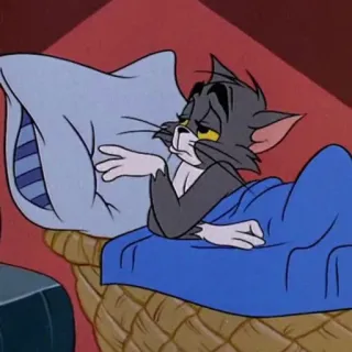 👐 Tom Tom and Jerry desenho animado, gato, sonolento, cansado, Tom e Jerry telegram sticker