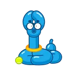 ✅ luftballon, figur, blau, cartoon whatsapp sticker