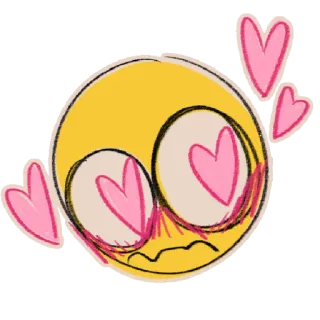 😍 emoji, corações, amor, expressão, desenho animado telegram sticker