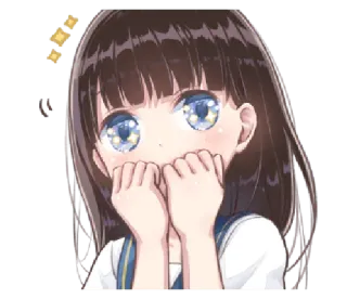 🥺 anime girl, surprised, cute, girl, anime whatsapp sticker