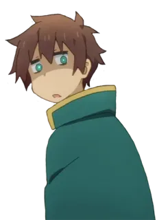 😥 Kazuma Konosuba 动漫, 害怕, 男性, 角色, 搞笑 telegram sticker