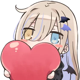 ❤️ Аниме, Девушка, Сердце, Милый, Кавай, Наклейка telegram sticker
