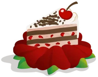 🍰 taart, dessert, kers, chocolade, zoet, eten telegram sticker