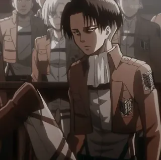 🌟 Levi Ackerman Attack on Titan Anime, L'Attacco dei Giganti, Levi, Levi Ackerman, AoT telegram sticker