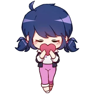 ❤️ fofo, chibi, desenho animado, coração, amor, anime whatsapp sticker