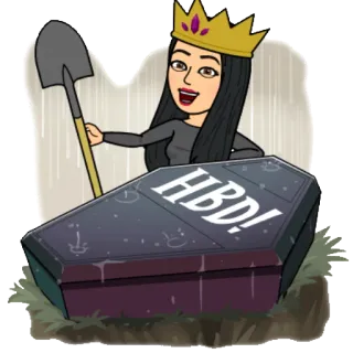 ⚰ HBD! anniversaire, cercueil, pelle, fête, humour telegram sticker