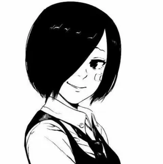 🐰 Touka Kirishima Tokyo Ghoul аниме, манга, Токийский гуль, Тоука, Киришима, черные волосы, гуль telegram sticker