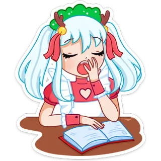 🥱 anime, manga, sleepy, girl, cute, kawaii, tired, student telegram sticker