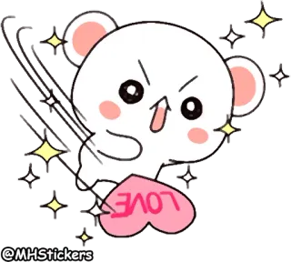 😠 LOVE 귀여운, 사랑, 만화, 곰, 반짝이 telegram sticker