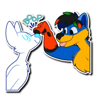 👃 Boop Furry, Tier, Hund, Boop, Süß, Anthropomorph, Cartoon telegram sticker