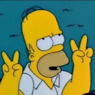 ✌ Homer Simpson The Simpsons Homer Simpson, Die Simpsons, Cartoon, Friedenszeichen, lustig whatsapp sticker