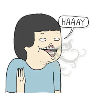 🤤 HAAAY Dessin animé, Drôle, Salutation, Personnage, Bulle de dialogue telegram sticker