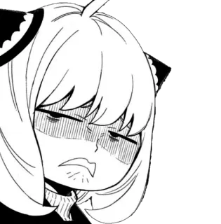😖 Anya Forger Spy x Family Anya Forger, Spy x Family, anime, manga, expresión, presumido/a, frustración, personaje telegram sticker