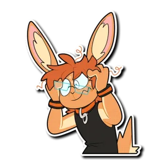 😵 Cartoon, Sticker, Anime, Hase, Kaninchen, Figur, Illustration telegram sticker