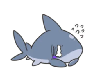 😞 tubarão, triste, anime, kawaii, fofo, chorando telegram sticker
