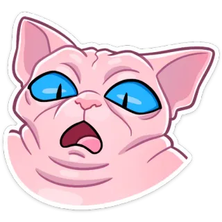 😧 кот, сфинкс, смешной, выражение, в шоке, мем telegram sticker