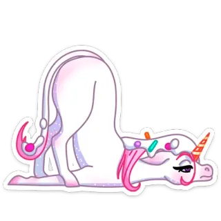 🦄 Unicórnio, Desenho animado, Fofo, Magia, Caprichoso, Animal whatsapp sticker